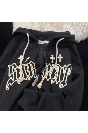 Sonbahar Alt şirin Zip Up Kapüşonlu