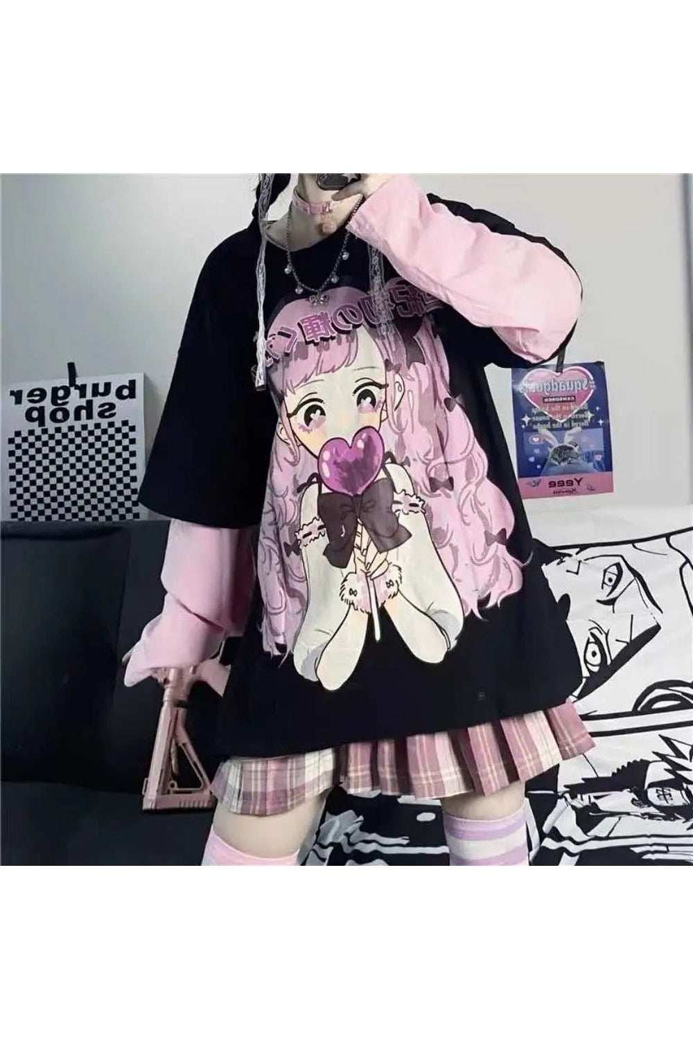 Anime Harajuku Gevşek Kawaii Sweatshirt