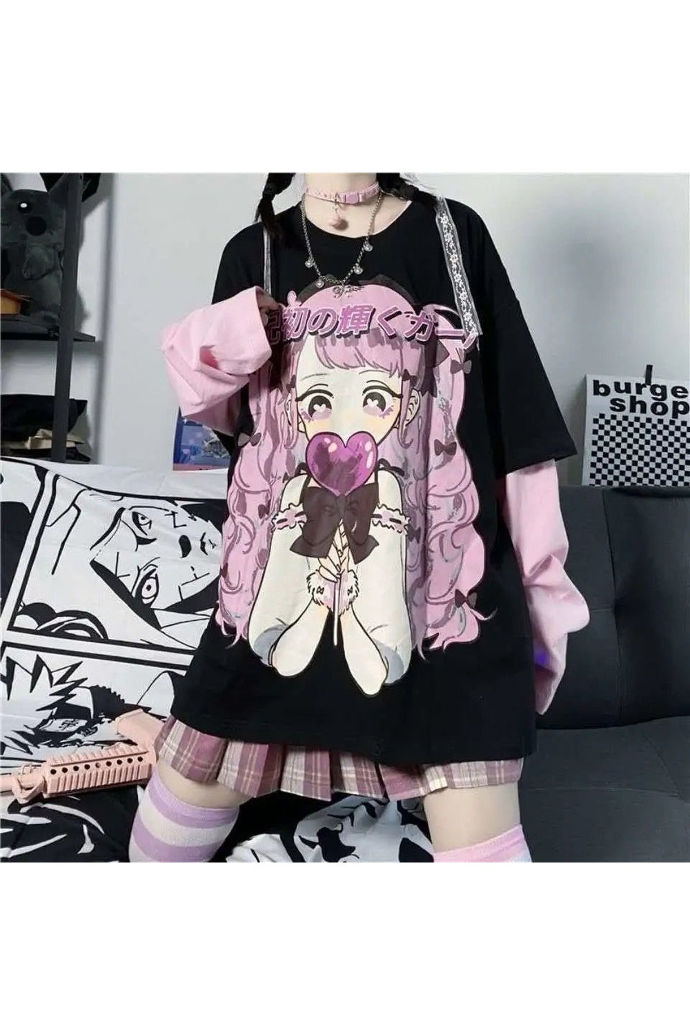 Anime Harajuku Gevşek Kawaii Sweatshirt