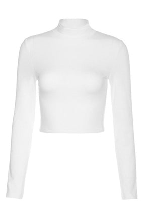 Bantaj Sırt Açık Uzun Kollu Crop Top