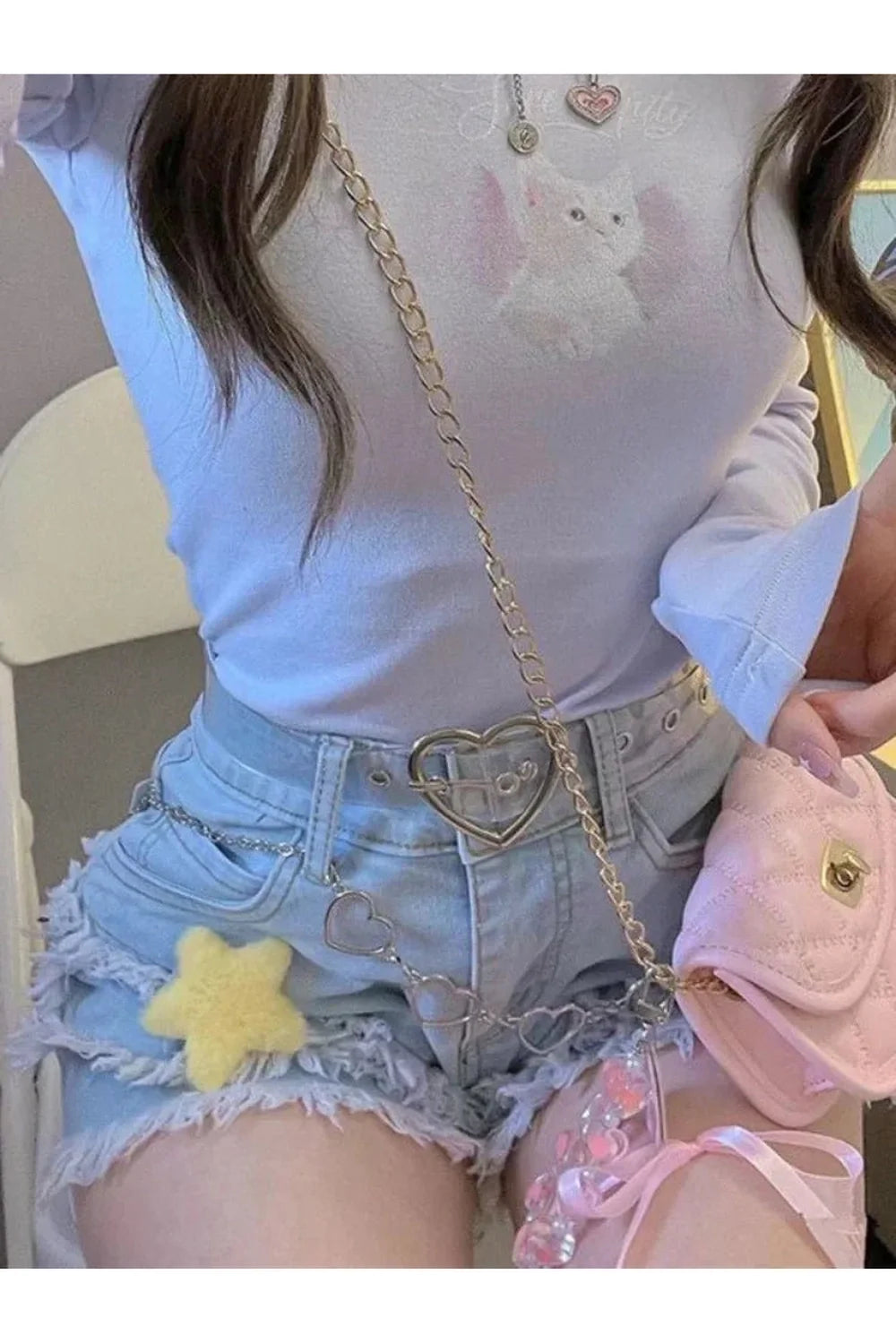 Kawaii Mavi Denim şort Pantolonlar