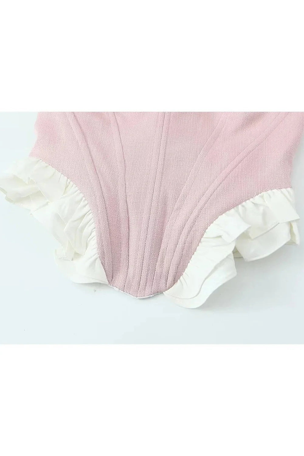 Pembe Fiyonk Ruffles Sevgili Korse