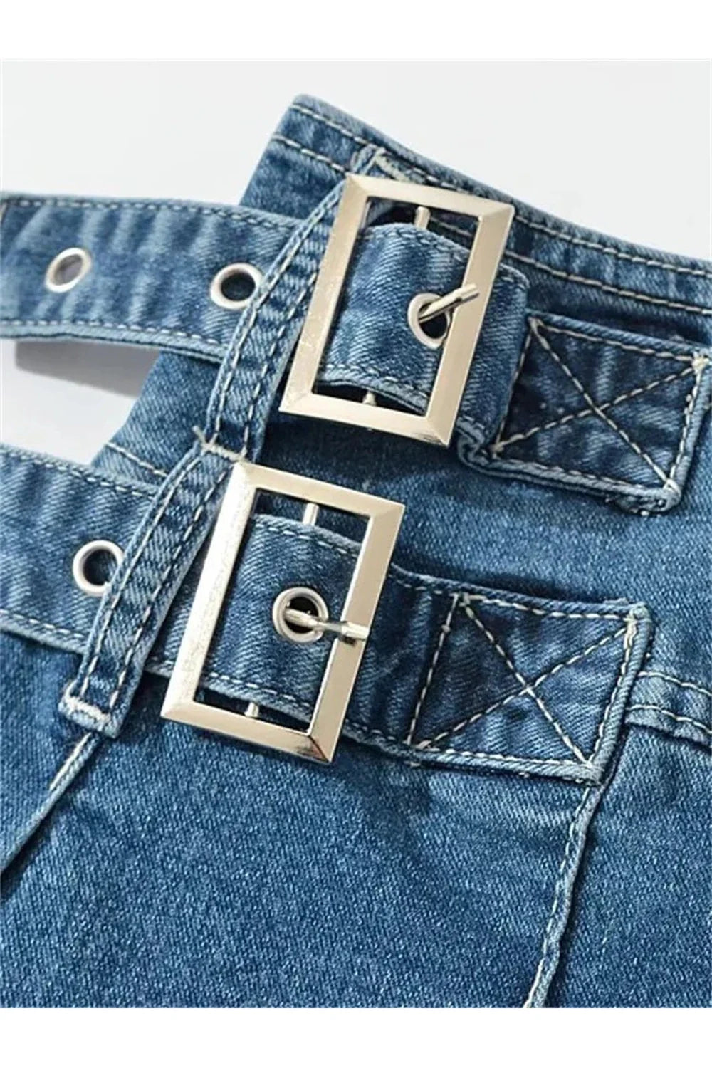 Tokalı Denim Mini Etek