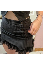 şık Bodycon çizgili Mini Etek