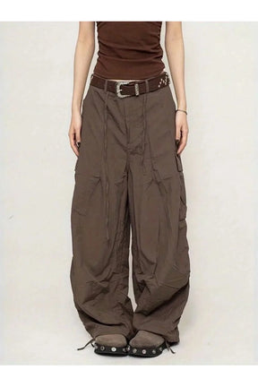 Chocolate Brown Parachute Cargo Pantolonları