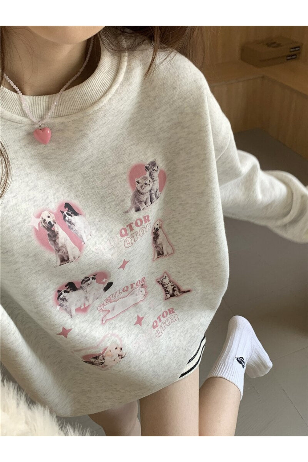 şirin Kedi Köpek Sweatshirt