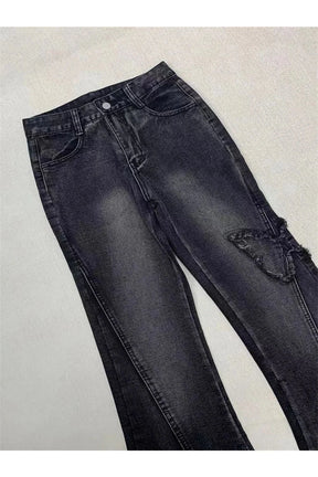 Dark Butterfly Flare Jean