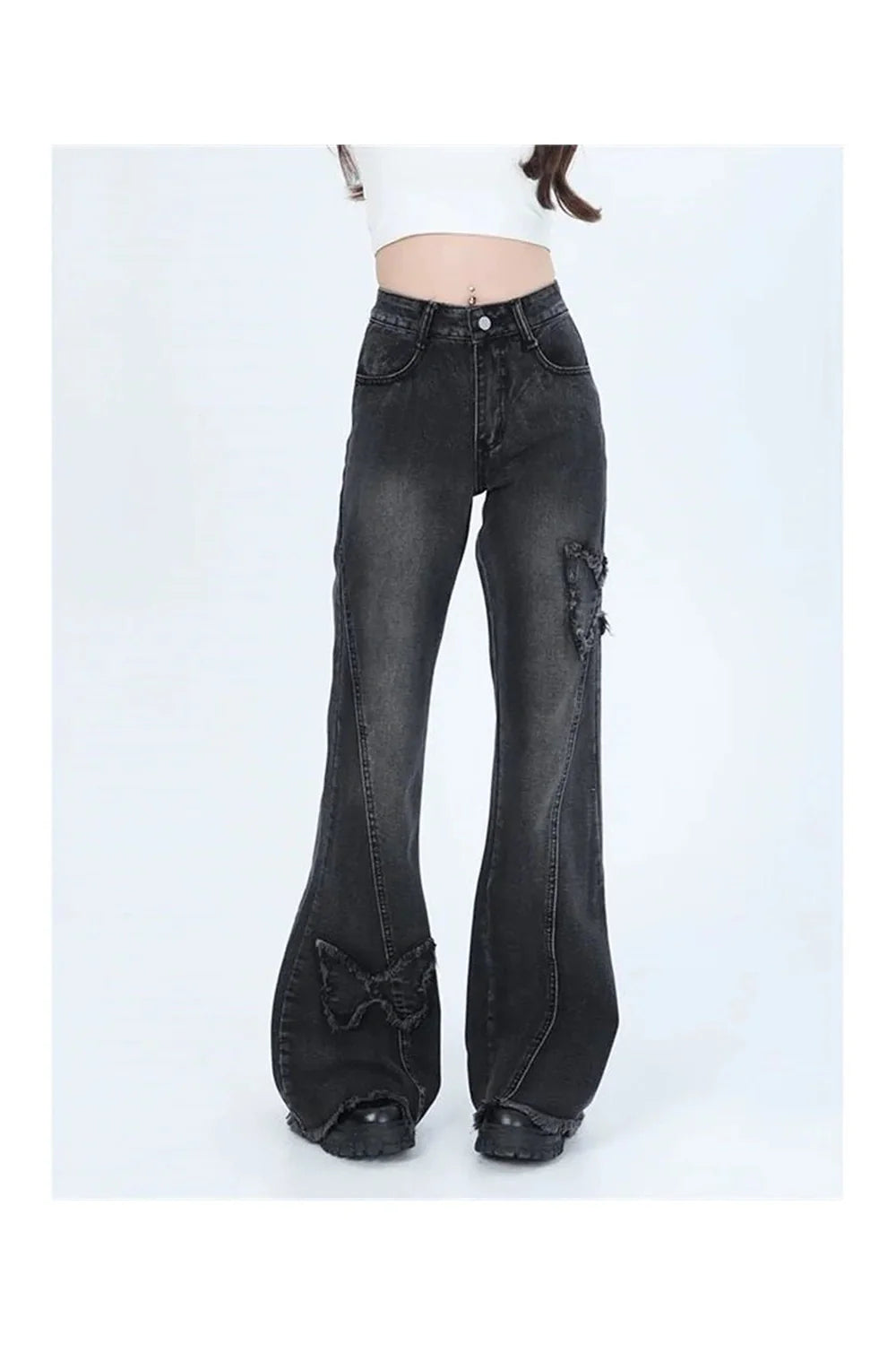 Dark Butterfly Flare Jean