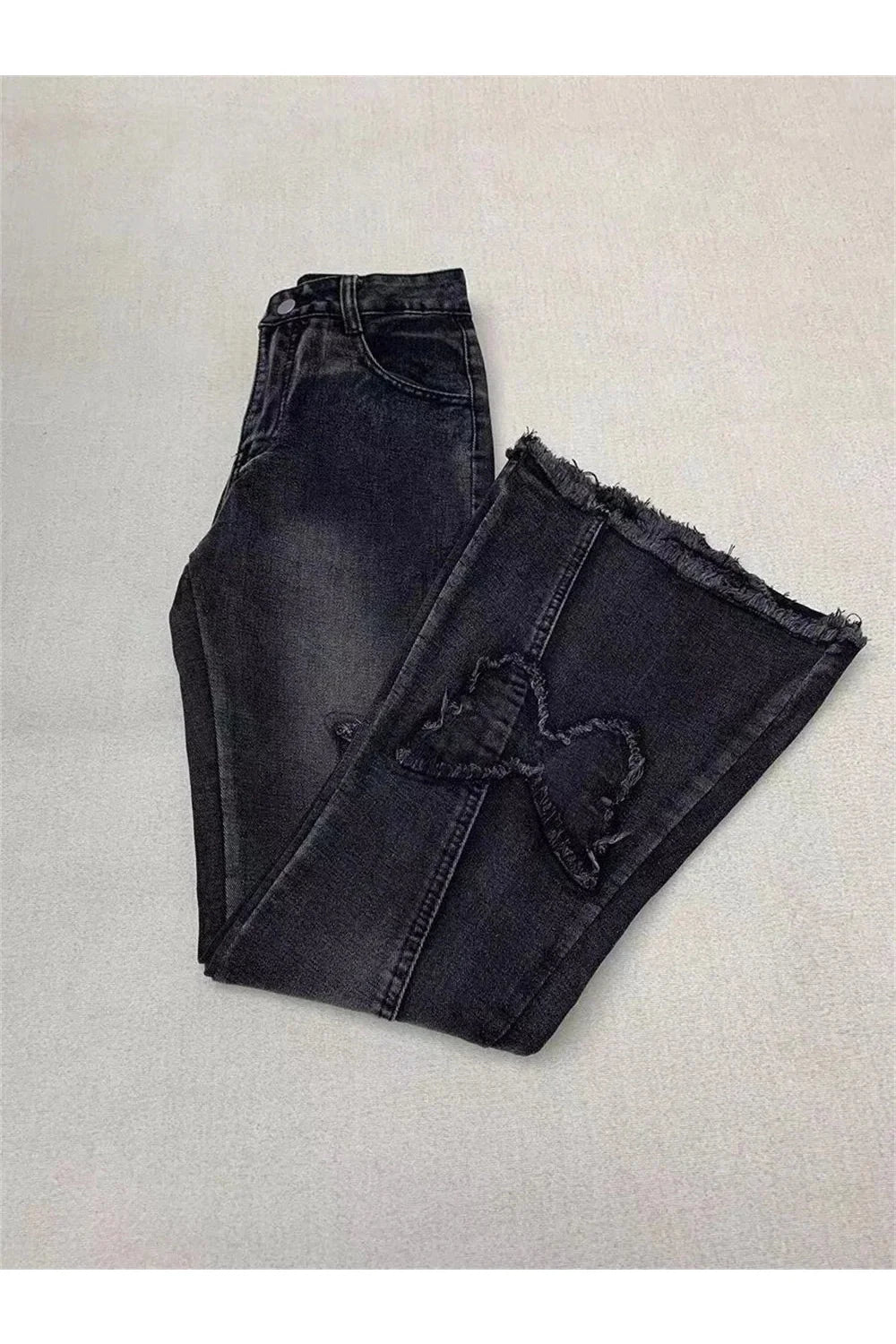 Dark Butterfly Flare Jean