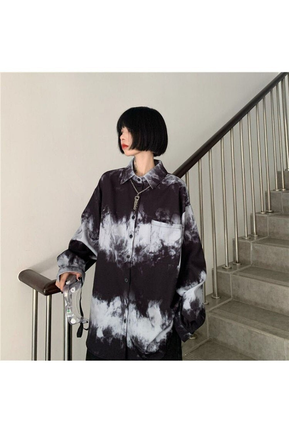 Dark Tie-dye Harajuku Bluzu