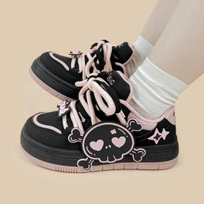 Deadly Pink Skull Black Sneaker