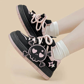 Deadly Pink Skull Black Sneaker