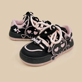 Deadly Pink Skull Black Sneaker