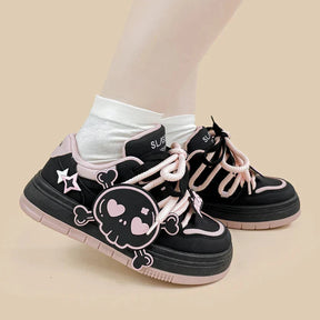 Deadly Pink Skull Black Sneaker