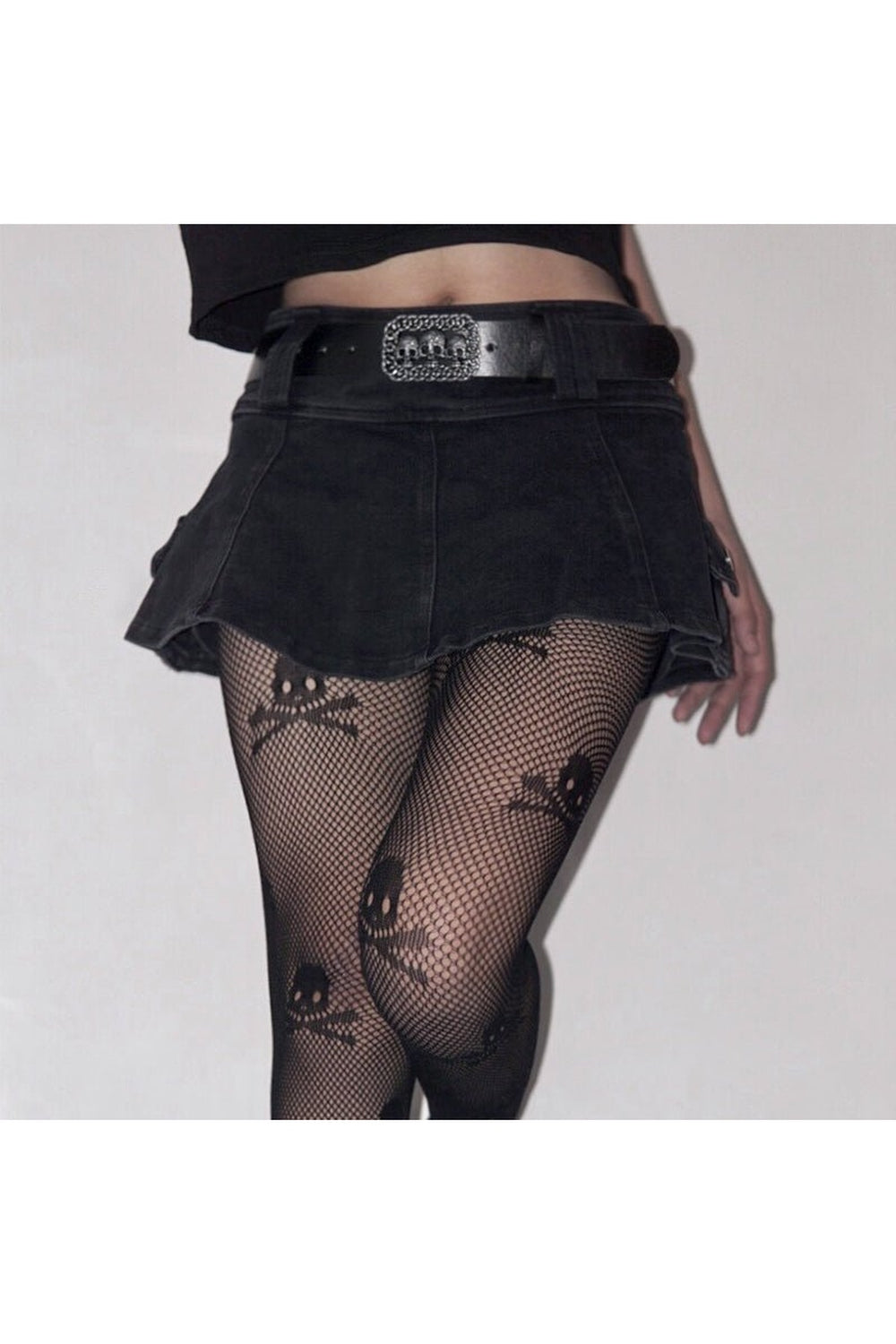 Kuru kafa detayıyla şık Egirl mini etek.
