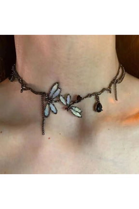 Büyülenmiş Dragonfly Gotik Choker