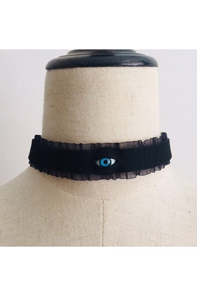 Gotik Göz Dantel Choker