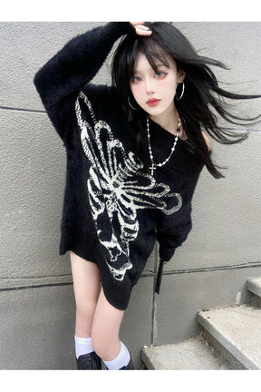 Gotik Kafatası Harajuku Sweatshirt