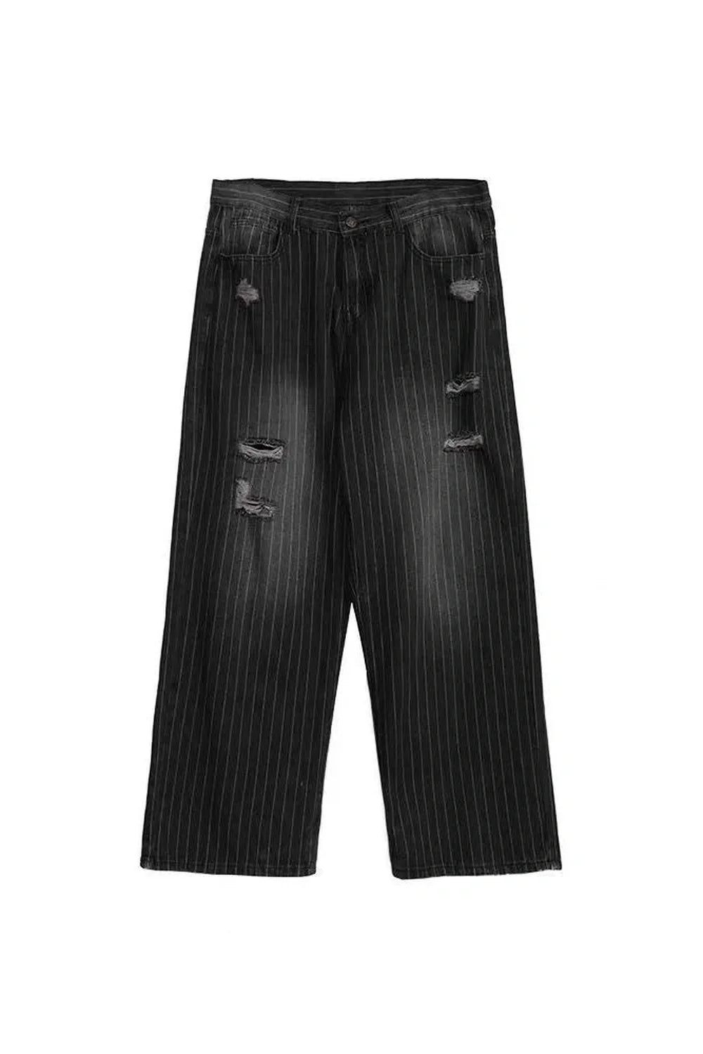 Grunge tarzında yırtık çizgili pantolon, havalı ve rahat.
