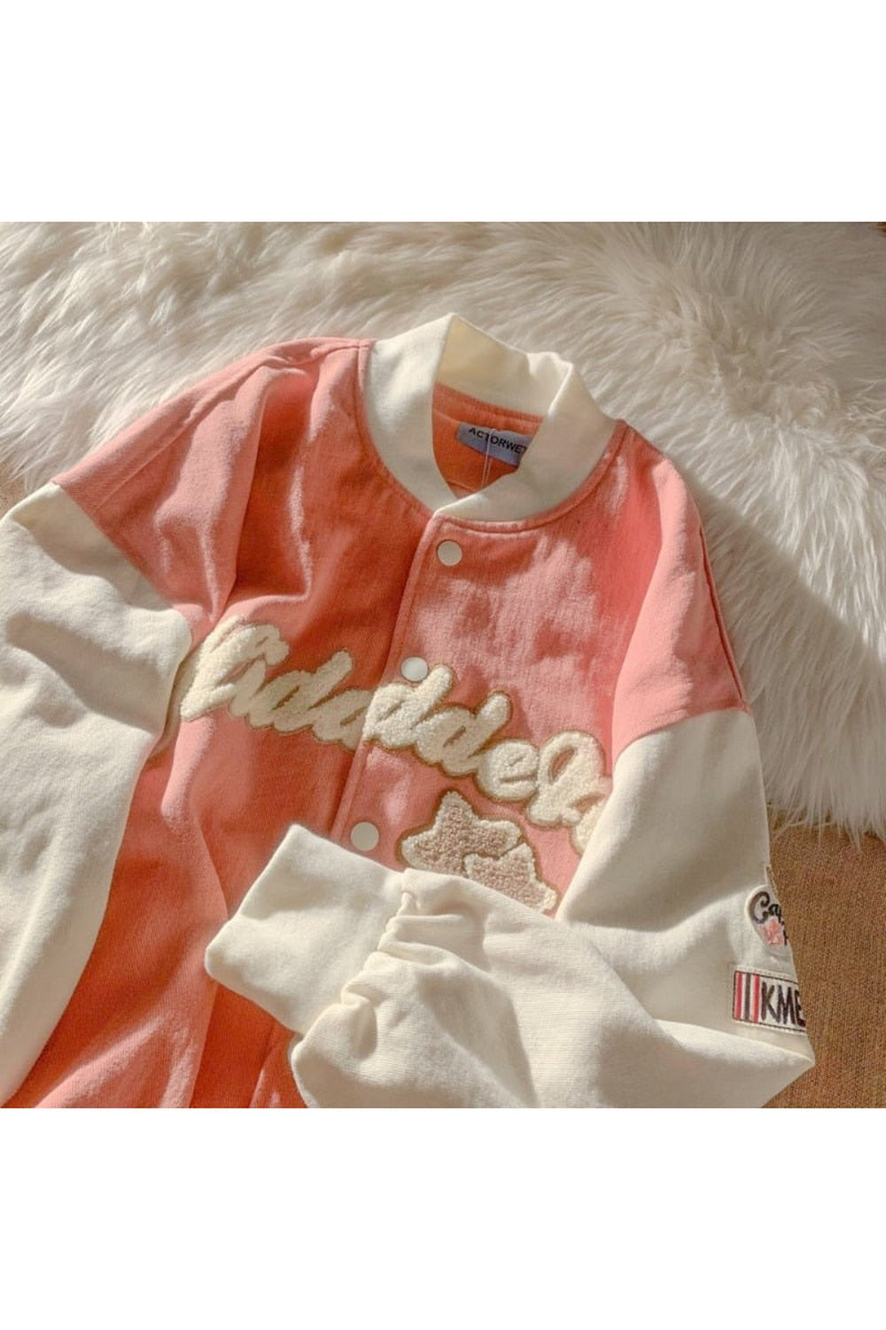 Sonbahar Japon Y2K Kawaii Varsity Ceket