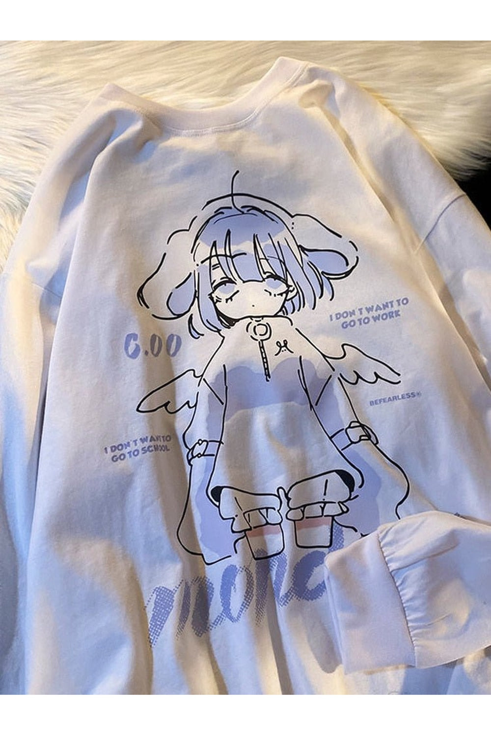 Sonbahar Kawaii Anime Oversize Kapüşonlular