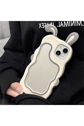 Kawaii şirin Tavşan Aynalı iPhone Kılıfı