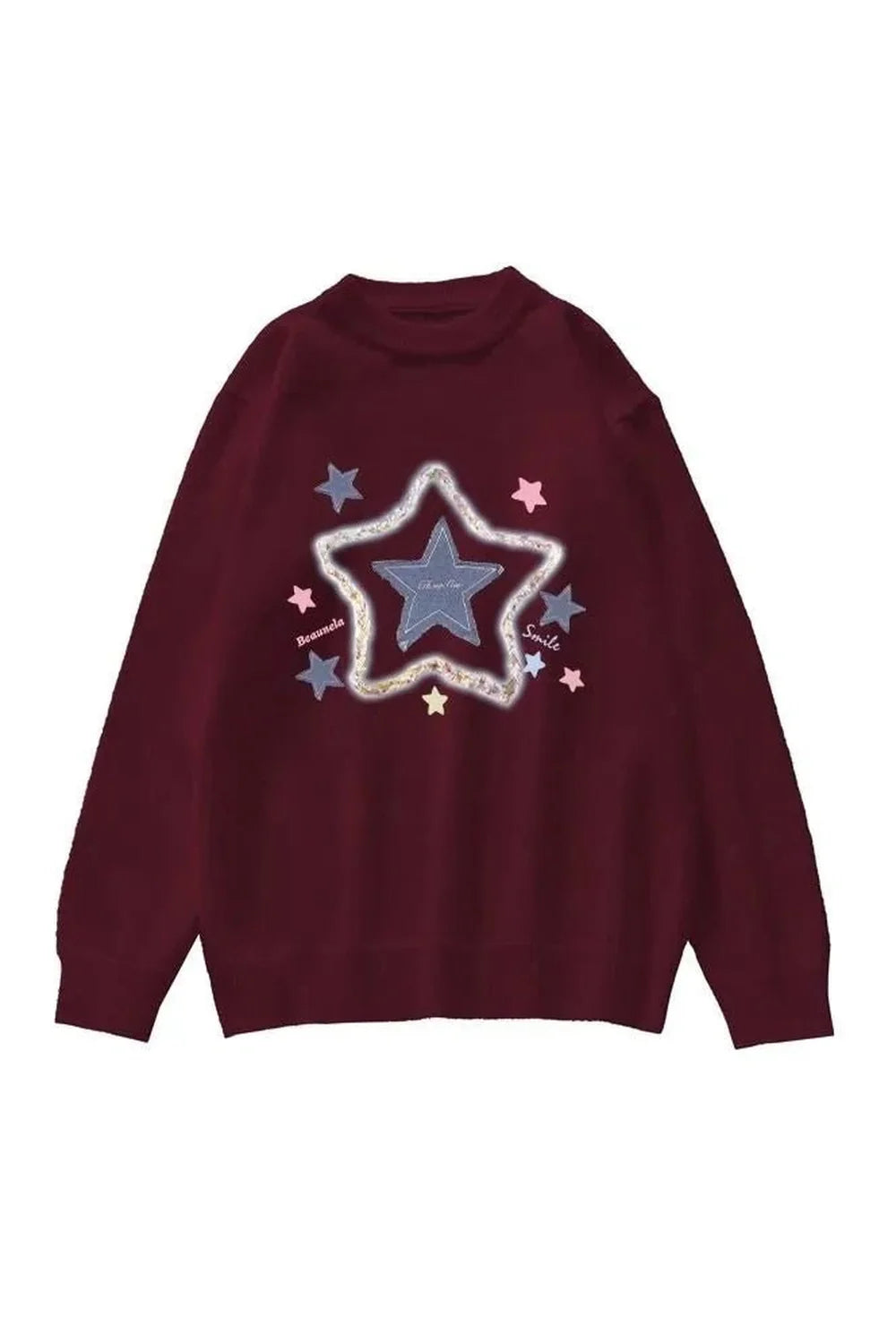 Kawaii Oversize örgü Sweatshirt