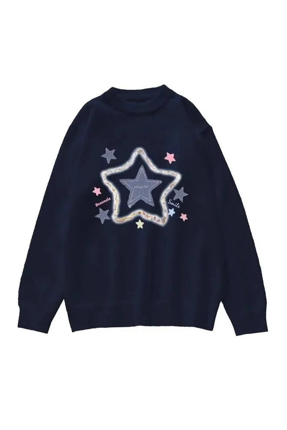 Kawaii Oversize örgü Sweatshirt