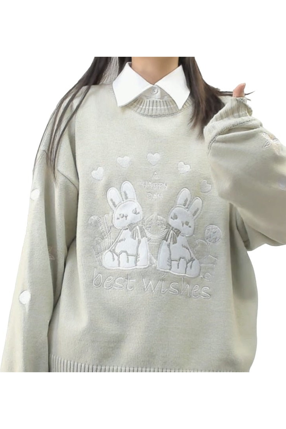 Kawaii Tavşan Gevşek Sweatshirt