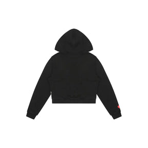 Sevgi dolu bir kalp desenli fermuarlı hoodie.
