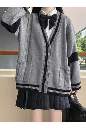 Sonbahar Monokrom Akademik Cardigan