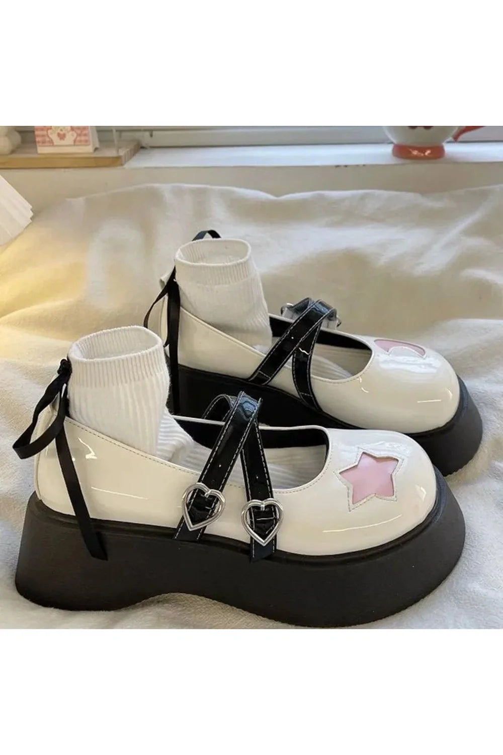 Ay & Yıldız Kawaii Platform Mary Janes Ayakkabılar