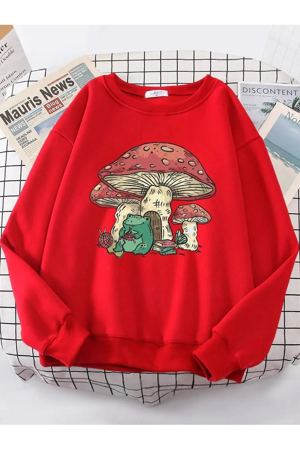 Mushroom House Frog Oversize Kadın Sweatshirt