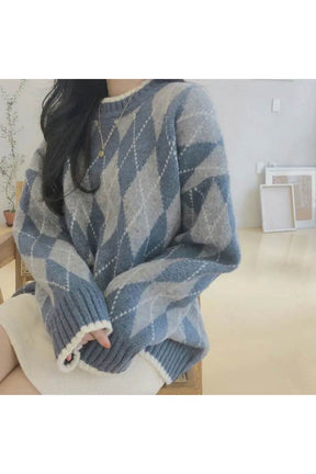 Sonbahar Oversized Argyle Kazak