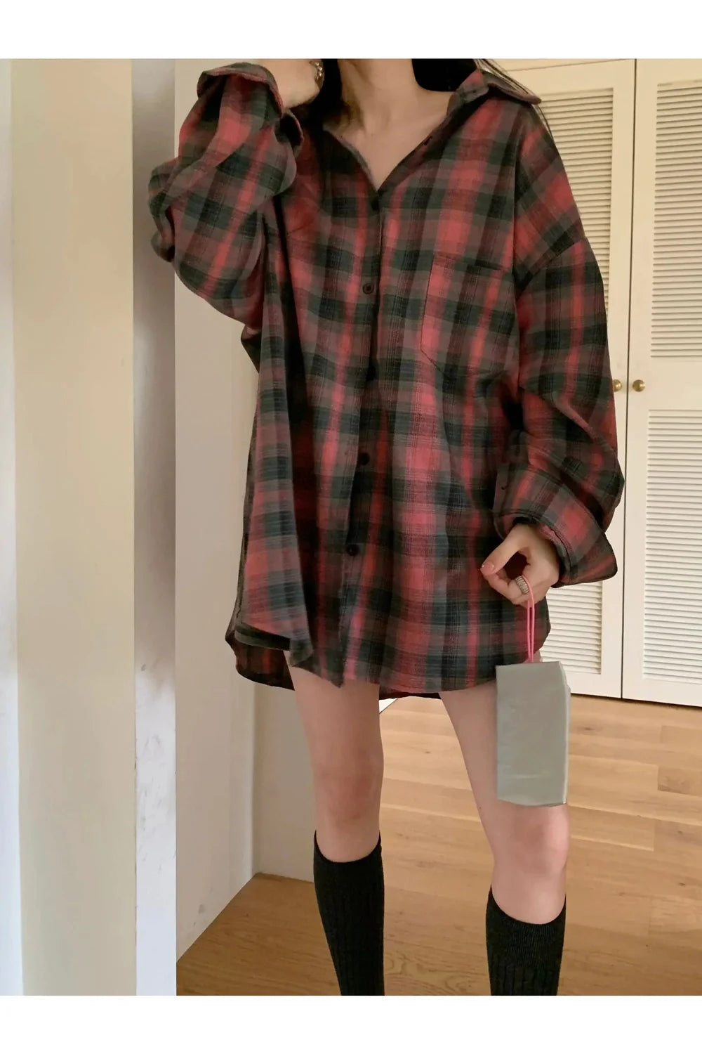 Oversized Kareli Flannel Gömlek