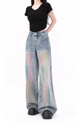 Sonbahar Pastel Gradient Baggy Jean