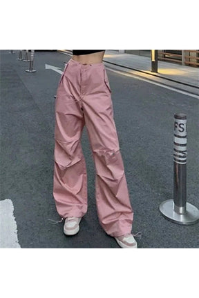 Pembe Parşüt Jogger Pantolon