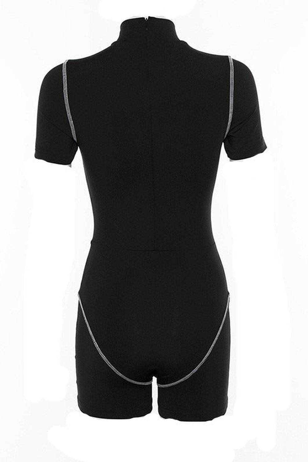 Preppy Dar Fitness Spor Tulum, antrenman için şık seçim.