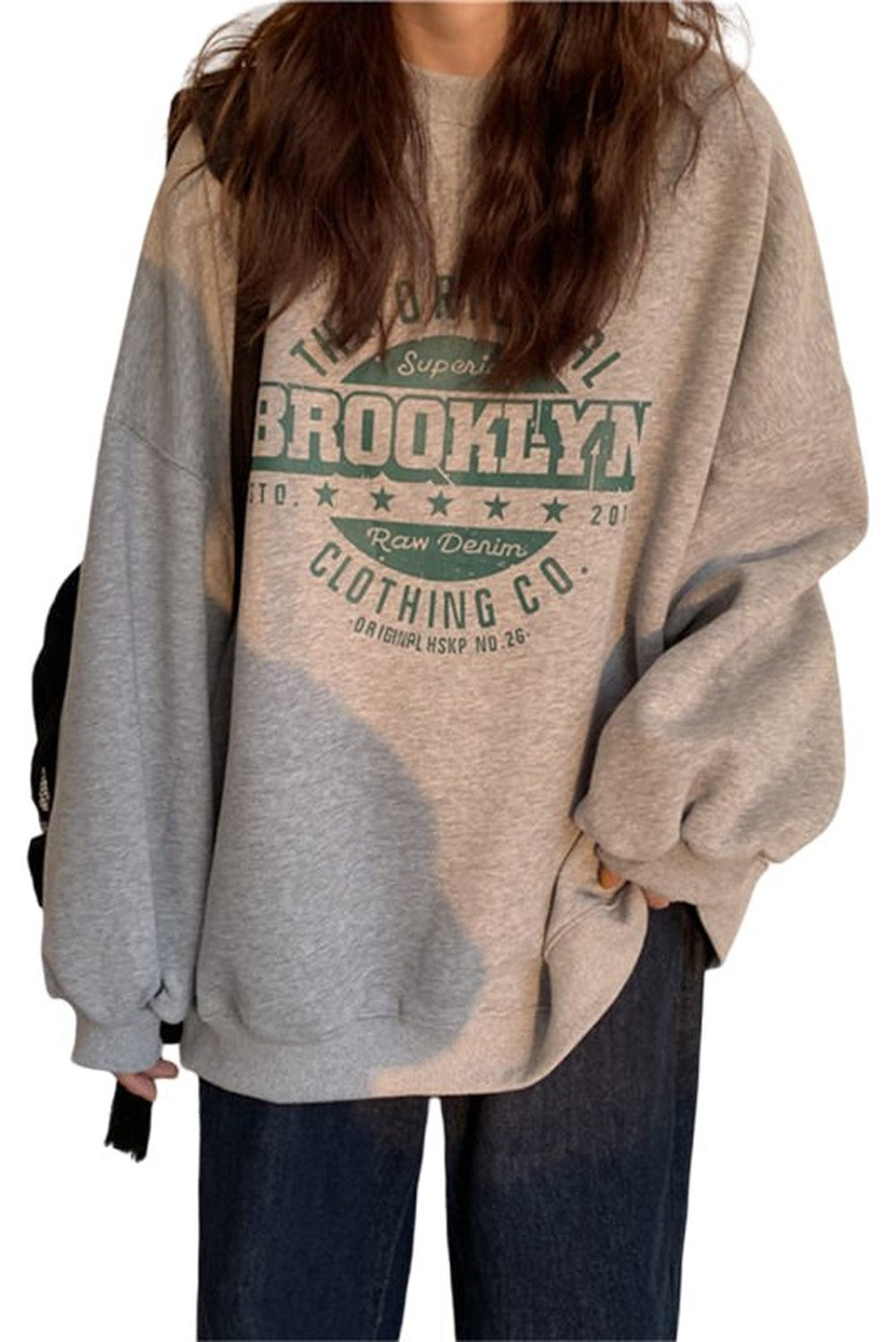 Preppy Tarzı Gevşek Sweatshirt