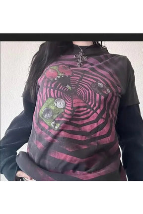 Psikedelik Spiral Grafik T-shirt