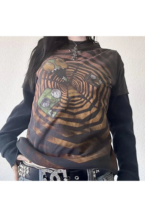 Psikedelik Spiral Grafik T-shirt