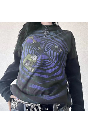 Psikedelik Spiral Grafik T-shirt