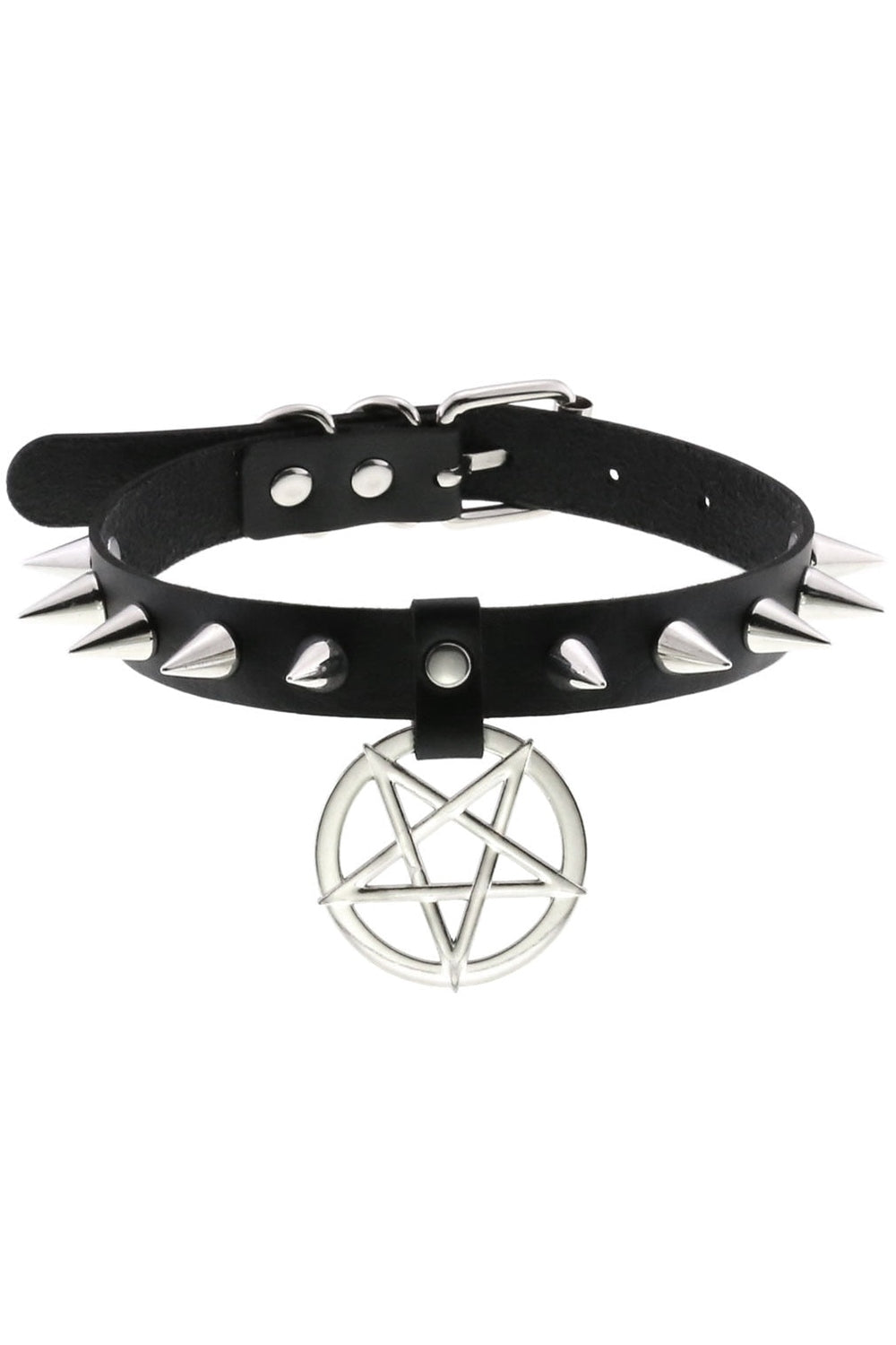 Punk ve gotik tarzı yansıtan etkileyici choker kolye.