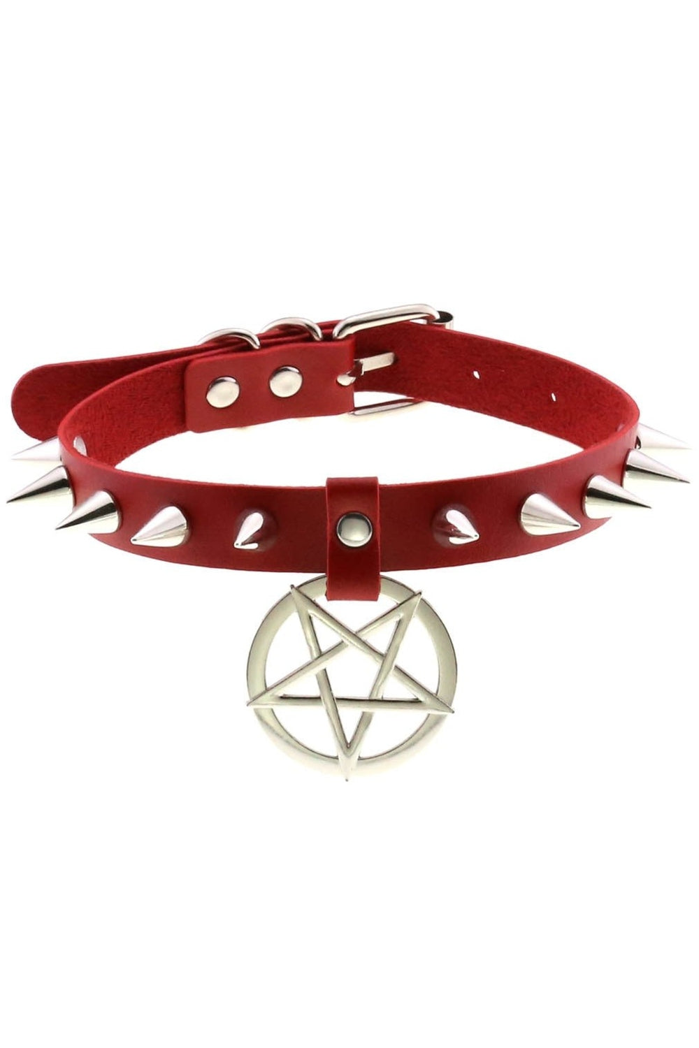 Gotik tarzda punk choker, cesur ve stil sahibi.