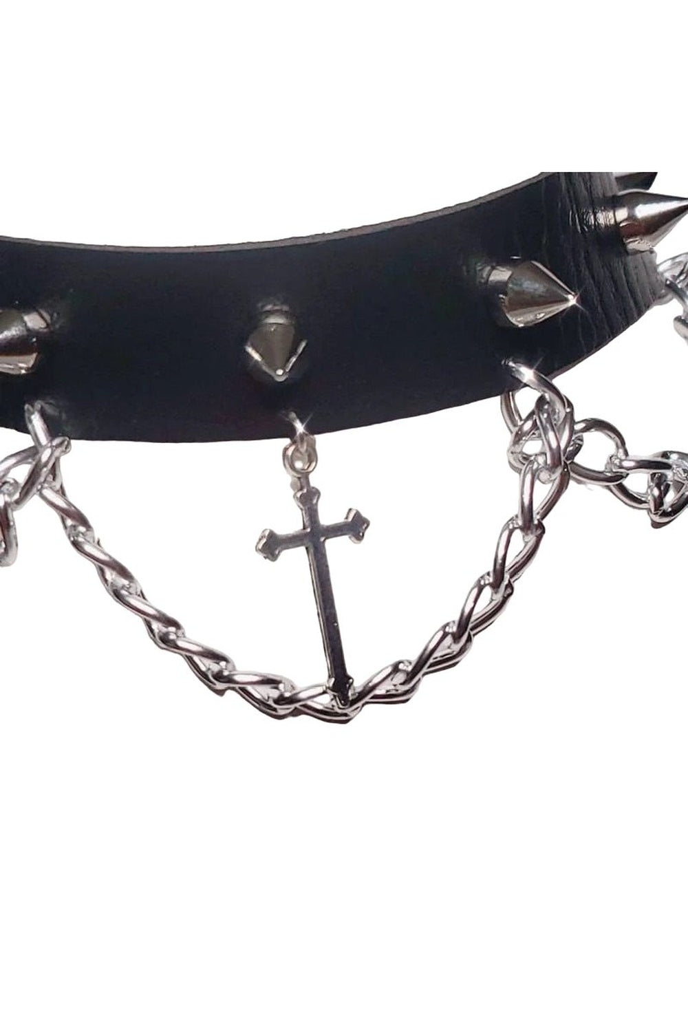 Gotik tarzda Punk Haçlı Choker kolye tasarımı.