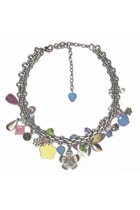 Gökkuşağı çiçekli Choker