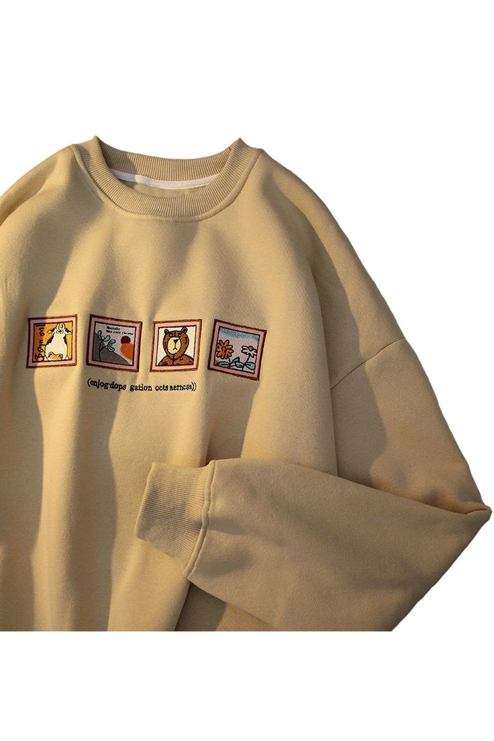 Retro Karikatür Baskılı Sweatshirt