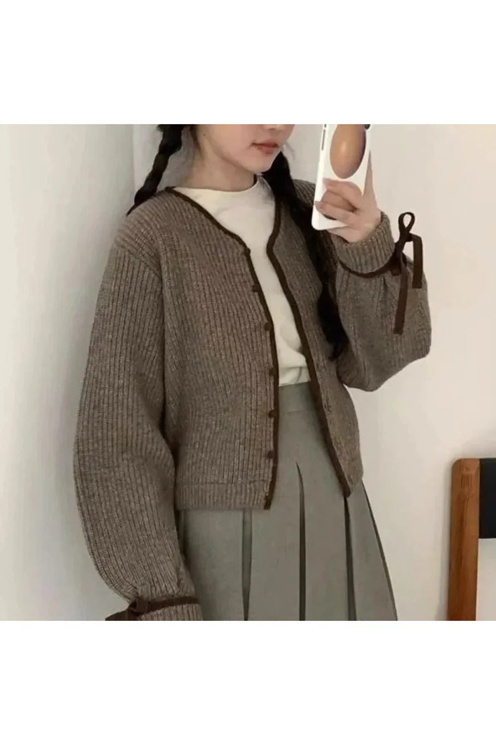 Fiyonk Detaylı Düğmeli Cardigan