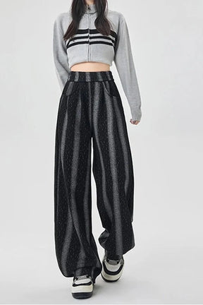 Shadow Stripe Wide-Leg Pantolonlar