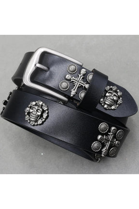 Kuru kafa detaylı gotik kemer, cesur ve şık.